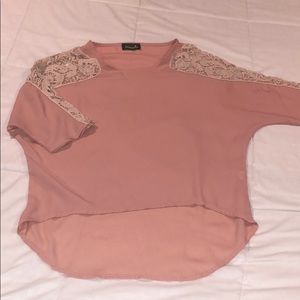 Sheer lace detail cold shoulder